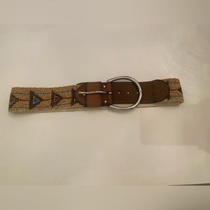 Ralph Lauren Womens Leather Beaded  Belt-Size L